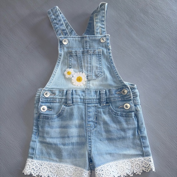 wonder nation Other - Wonder Nation Light Blue Kids Overalls with Daisy Embroidery